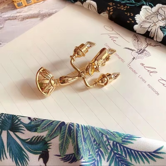 Candle Holder Beauty&Beast Gold Brooch - Picture 10 of 16